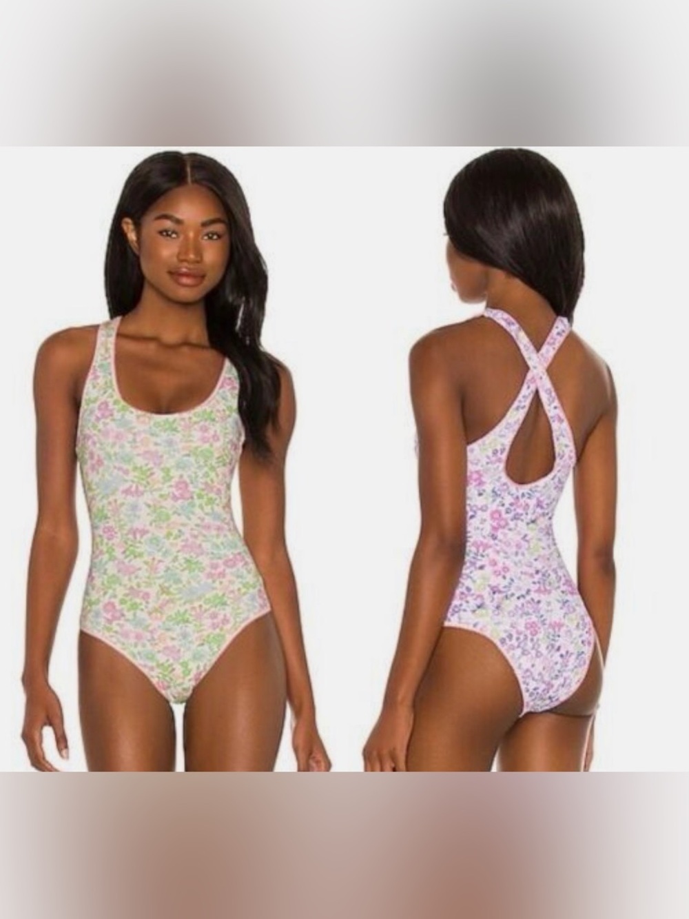 Hurley x LoveShackFancy Reversible Floral One Piece Swimsuit